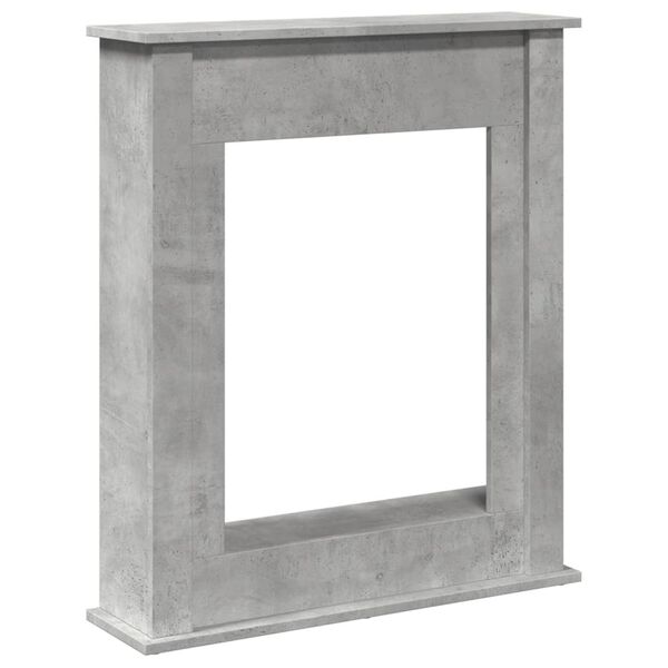 vidaXL Fireplace Surround Concrete Grey 29.5x7.9x34.4" Engineered Wood