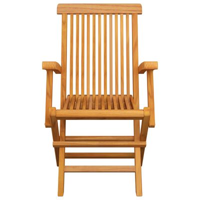 vidaXL Patio Chairs with Gray Cushions 3 pcs Solid Teak Wood