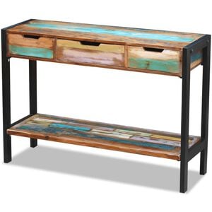 vidaXL Side Table Multicolor Solid reclaimed wood, Steel Medium