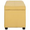 vidaXL Bench Yellow Polyester, Wood Large Storage Bench Rectangular