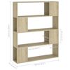 vidaXL Book Cabinet Room Divider Sonoma Oak Engineered Wood Medium