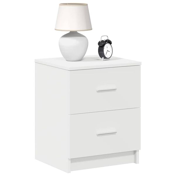vidaXL Bedside Cabinet White Engineered wood Compact Bedside Cabinet