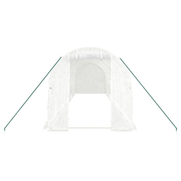 vidaXL Greenhouse White Polyethylene, Galvanized Steel Large Collapsible