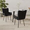 vidaXL Dining Chair Set of 2 Black Velvet (100% polyester), metal, plywood