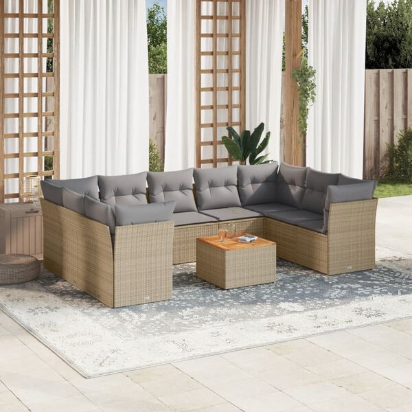 vidaXL Garden Sofa Set Mix Beige