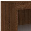 vidaXL Sideboard Set of 3 Brown Oak Engineered Wood, Glass Large