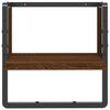 vidaXL Wall Shelf Brown oak Engineered wood, metal Compact Wall mounting