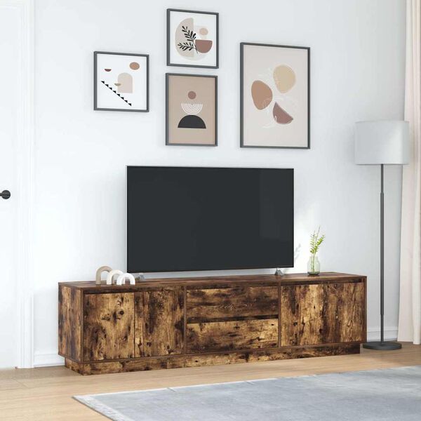 vidaXL TV Cabinet Smoked oak Engineered wood Large TV Cabinet
