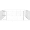 vidaXL Dog Kennel Silver Galvanized steel 390.2 sqft Durable