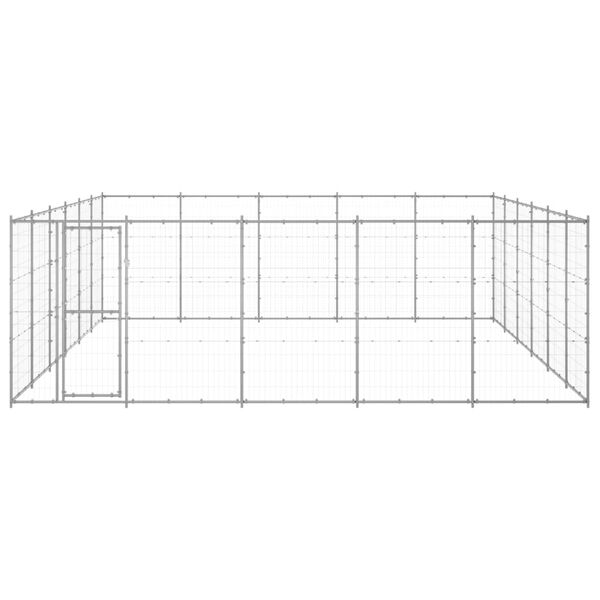 vidaXL Dog Kennel Silver Galvanized steel 390.2 sqft Durable