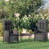 vidaXL Garden Lounge Set Black PE rattan, solid acacia wood Medium