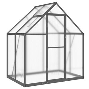 vidaXL Greenhouse Anthracite and Transparent Aluminum, polycarbonate (PC)