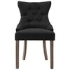 vidaXL Dining Chair Set of 2 Black Fabric (100% polyester), rubberwood