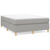vidaXL Box Spring Bed with Mattress Light Gray 59.8"x79.9" Queen Fabric