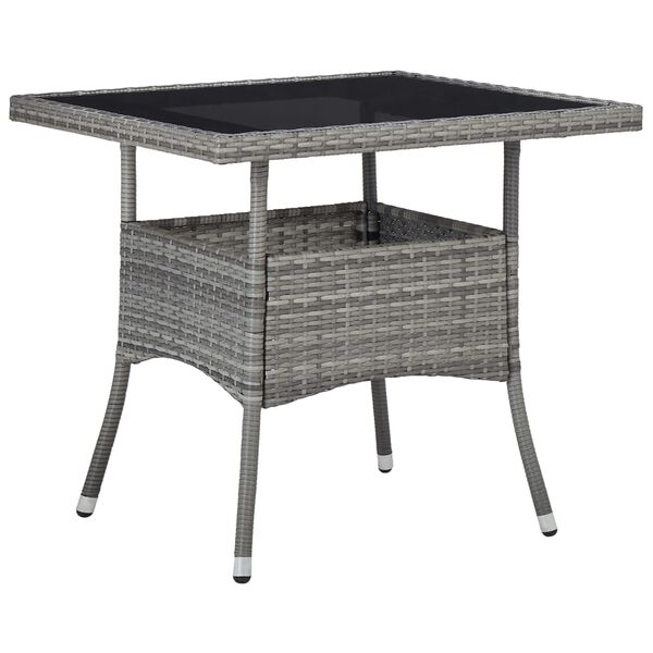 vidaXL Dining Set Grey Poly Rattan Small Removable Covers Dining Set