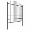 vidaXL Garden Fence with Spear Top Steel 351.3"x78.7" Black