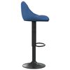 vidaXL Bar Stool Set of 2 Blue Velvet, Steel Adjustable Swivel
