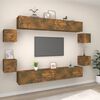 vidaXL TV Cabinet Set Set of 8 Smoked Oak Engineered Wood Large