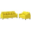 vidaXL Sofa Set Light Yellow 100% Polyester, Metal, Plywood, Foam