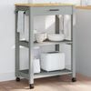 vidaXL Kitchen Trolley MONZA 23.6"x15.7"x34.8" Solid Wood Pine