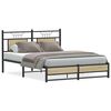 vidaXL Bed Frame Sonoma Oak Engineered wood and steel 54 x 75 in