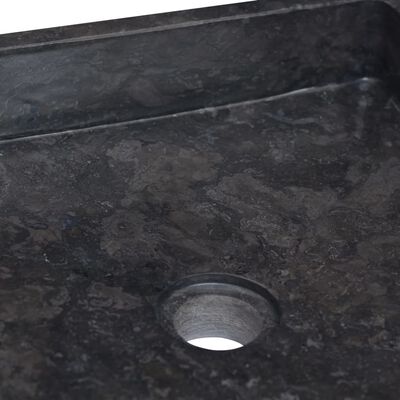 vidaXL Sink Black 15.7"x15.7"x3.9" Marble
