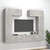 vidaXL TV Cabinet Set Set of 6 Concrete grey Engineered wood Medium
