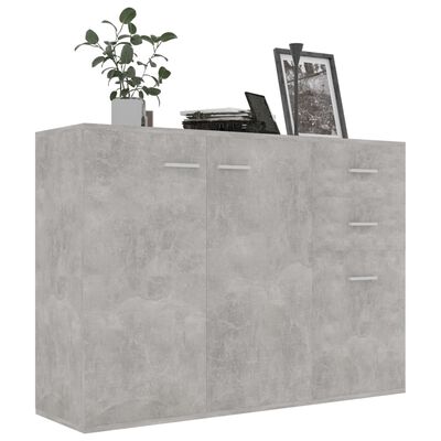 vidaXL Sideboard Concrete Gray 41.3"x11.8"x29.5" Engineered Wood