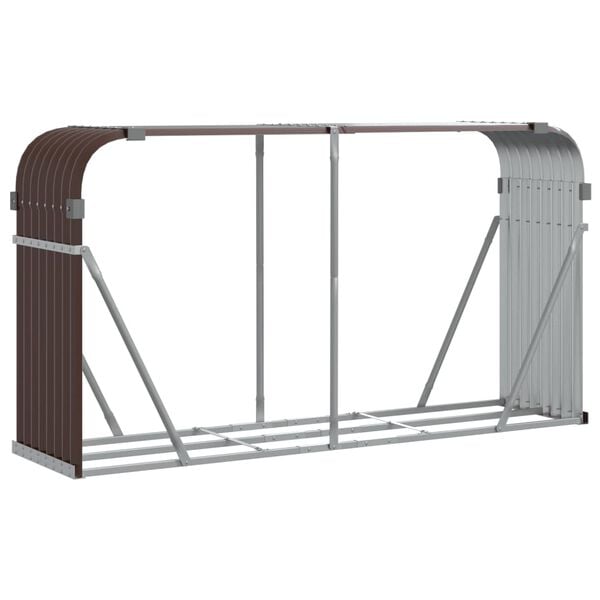 vidaXL Log Holder Brown 70.9"x17.7"x39.4" Galvanized Steel