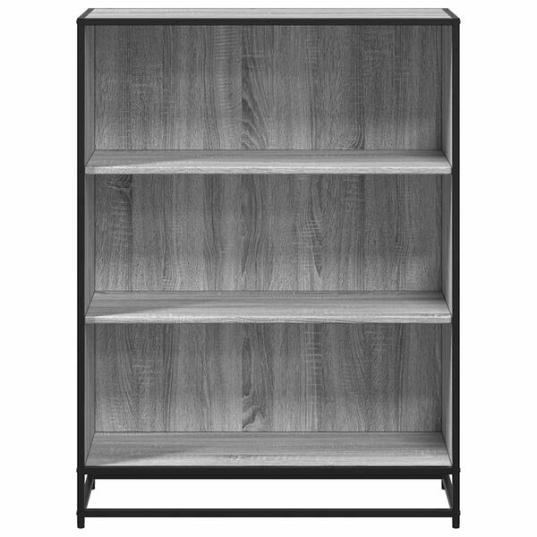 vidaXL Book Cabinet Grey Sonoma Engineered Wood and Metal Medium