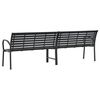 vidaXL Twin Patio Bench Black 90.9" Steel and WPC