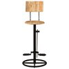 vidaXL Bar Stool Set of 2 Brown and Black Solid mango wood, iron