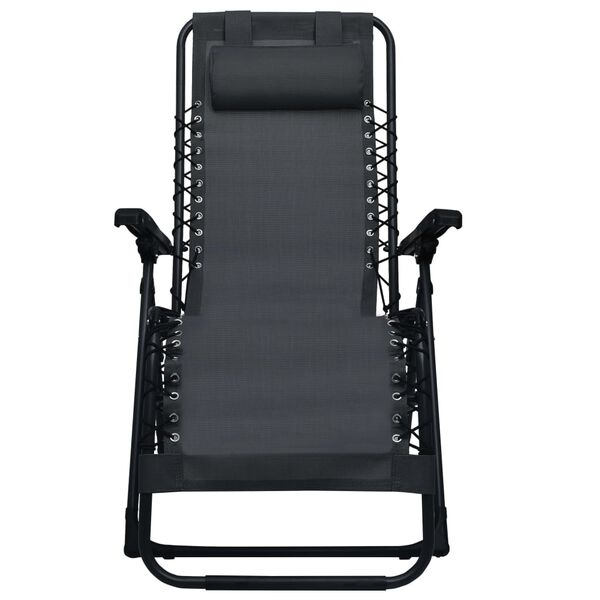 vidaXL Garden Chair Black Textilene, Steel Standard Foldable