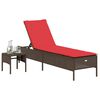 vidaXL Patio Sun Lounger Brown PE rattan 78 x 21.7 x 38.2 in