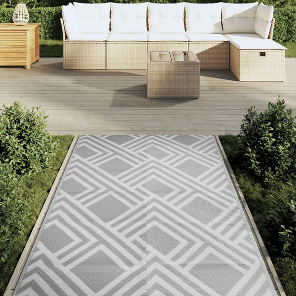 vidaXL Outdoor Carpet Grey Polypropylene (PP) 47.2 x 70.9 in Reversible