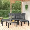 vidaXL Garden Lounge Set Black and Dark Grey