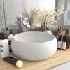 vidaXL Luxury Wash Basin Round Matt White 15.7x5.9" Ceramic