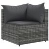 vidaXL Patio Lounge Set Grey PE rattan, powder-coated steel, 100% polyester
