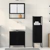 vidaXL Bathroom Furniture Set with Shelf 3 pcs Black Engineered wood