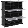 vidaXL Storage Cube Organizer Black Polypropylene 33.3 x 12.4 x 36.8 in