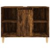 vidaXL Sink Cabinet Smoked oak Engineered wood, solid eucalyptus Medium