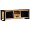 vidaXL TV Cabinet Black and Brown Solid rough mango wood, iron Medium