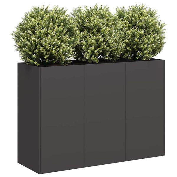 vidaXL Planter Black Cold-Rolled Steel Large Planters Planter