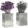 vidaXL Plant Stand 2 pcs Silver 9.45 x 9.45 x 13.78 in