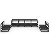 vidaXL Garden Lounge Set Black Solid pinewood Large Modular