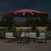 vidaXL Cantilever Garden Parasol Bordeaux Red Polyester Fabric, Metal