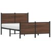 vidaXL Bed Frame Brown oak Steel, engineered wood Double Bed Frame