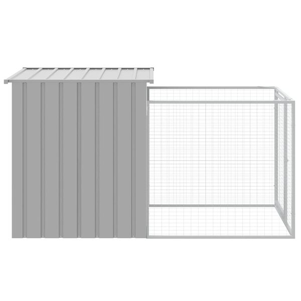 vidaXL Dog House Light grey Galvanized steel 43.3 x 79.1 x 43.3 in