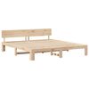 vidaXL Bed Frame Natural 70.87 x 78.74 in Solid Pine Wood