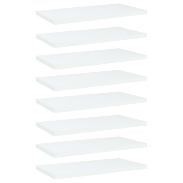 vidaXL Bookshelf Board Set of 8 White Engineered wood 15.7x7.9x0.6 in